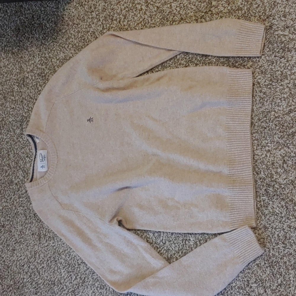 Original Penguin Sweater Men's Wool Crewneck Beige Size L